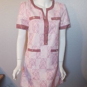 Sandro Pink and Purple Patterned Dress
